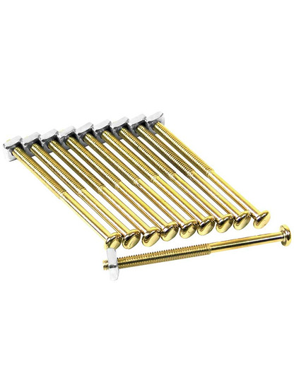 10 Pack of Brass Plated Bolts 2 1/2 inch in Length.